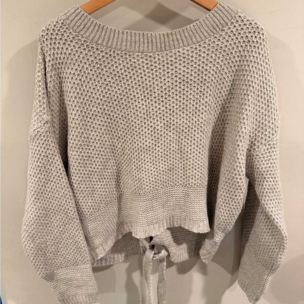 Express Light Gray Knit Sweater